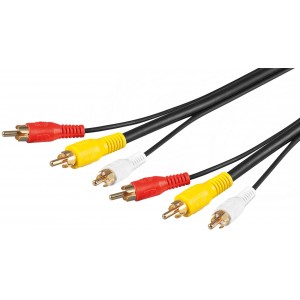 Câble de connexion audio vidéo composite, 3x RCA avec câble vidéo RG59