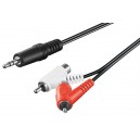 Câble adaptateur audio, 3,5 mm mâle vers RCA mâle/femelle