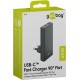 Chargeur rapide 90° 1x USB-C / 1x UBS-A 45W noir