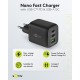 Goobay 65 W Chargeur Rapide Multiport USB-C PD GaN Nano noir