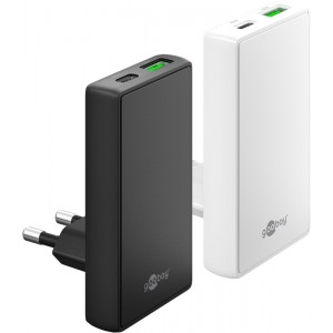 Goobay 45 W Chargeur Rapide Double USB-C PD GaN 90&deg; Flat blanc