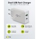 Goobay 30 W Chargeur Rapide Double USB-C PD blanc