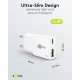 Goobay 25 W Chargeur Rapide Double USB-C PD GaN Slim blanc