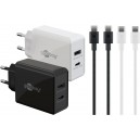 Goobay 30 W Kit Twin Power 2x Chargeurs USB-C , 2x C&acirc;bles USB-C