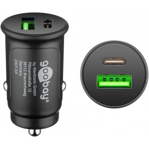 Goobay 27 W Power Delivery Chargeur Rapide Double USB pour Voiture USB-C PD