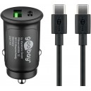 Goobay 27 W Dual USB Kit de Chargeur Rapide pour Voiture USB-C