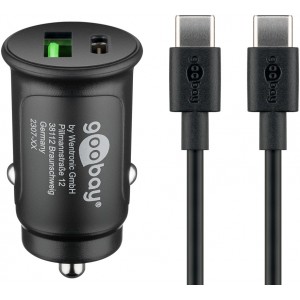 Goobay 27 W Dual USB Kit de Chargeur Rapide pour Voiture USB-C