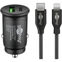 Goobay 27 W Dual USB Kit de Chargeur Rapide pour Voiture Lightning
